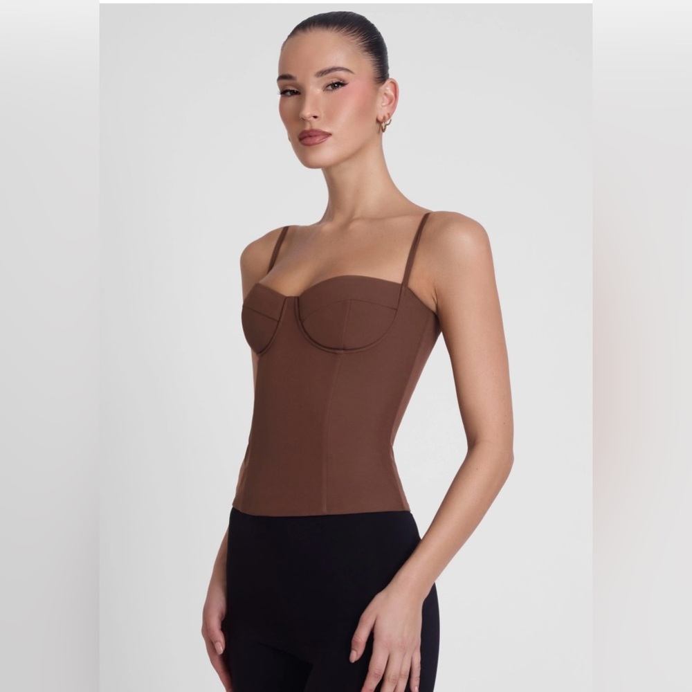 Leau Clothing Bali bustier corset top- Brown, US M - Picture 2 of 11